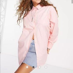 COLLUSION Cotton Oversized Shirt w/ Open Back- 6